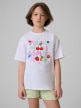 mini: Dziewczęcy t-shirt z nadrukiem 4F 4FJRSS26TTSHF3828 - biały (1)