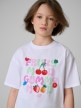 mini: Dziewczęcy t-shirt z nadrukiem 4F 4FJRSS26TTSHF3828 - biały (3)