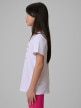 mini: Dziewczęcy t-shirt z nadrukiem 4F 4FJRSS26TTSHF3869 - biały (3)
