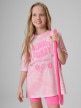mini: Dziewczęcy t-shirt z nadrukiem 4F 4FJRSS26TTSHF3911 - różowy (1)