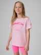 mini: Dziewczęcy t-shirt z nadrukiem 4F 4FJRSS26TTSHF3912 - różowy (1)
