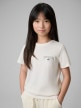 mini: Dziewczęcy t-shirt z nadrukiem 4F 4FJWSS26TTSHF2886 - biały (2)