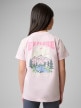 mini: Dziewczęcy t-shirt z nadrukiem 4F 4FJWSS26TTSHF2886 - różowy (6)