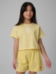 mini: Dziewczęcy t-shirt z nadrukiem 4F 4FJWSS26TTSHF2941 - żółty (1)