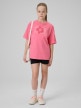mini: Dziewczęcy t-shirt z nadrukiem 4F 4FJWSS26TTSHF3302 - różowy (2)