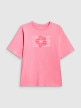 mini: Dziewczęcy t-shirt z nadrukiem 4F 4FJWSS26TTSHF3302 - różowy (7)
