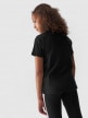 mini: Dziewczęcy t-shirt z nadrukiem 4F 4FJWAW24TTSHF1858 - czarny (4)