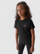mini: Dziewczęcy t-shirt z nadrukiem 4F 4FJWAW24TTSHF1858 - czarny (1)