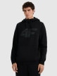 mini: Męska bluza dresowa nierozpinana z kapturem 4F 4FRMM00TSWSM2477 - czarna (1)