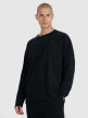  4F Męski longsleeve basic 4F 4FWAW25TLONM474  czarny Czarny