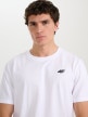 mini: Męski t-shirt bez nadruku 4F 4FRMM00TTSHM3250 - biały (1)