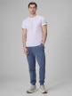 mini: Męski t-shirt bez nadruku 4F 4FRSS26TTSHM4378 - biały (2)