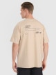 mini: Męski t-shirt oversize z nadrukiem 4F 4FRSS25TTSHM2991 - beżowy (4)