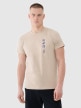 mini: Męski t-shirt z nadrukiem 4F 4FRSS25TTSHM2689 - beżowy (1)