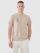 mini: Męski t-shirt z nadrukiem 4F 4FRSS25TTSHM2690 - beżowy (1)