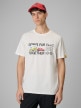  4F Męski tshirt z nadrukiem 4F 4FRSS26TTSHM3810  biały Biały