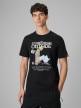  4F Męski tshirt z nadrukiem 4F 4FRSS26TTSHM3811  czarny Czarny