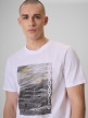 mini: Męski t-shirt z nadrukiem 4F 4FRSS26TTSHM3876 - biały (3)