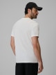 mini: Męski t-shirt bez nadruku 4F 4FRSS26TTSHM3973 - biały (4)