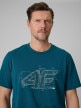 mini: Męski t-shirt z nadrukiem 4F 4FRSS26TTSHM3989 - turkusowy (4)