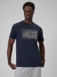  4F Męski tshirt z nadrukiem 4F 4FRSS26TTSHM3991  granatowy Granatowy