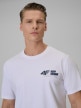 mini: Męski t-shirt z nadrukiem 4F 4FRSS26TTSHM3992 - biały (3)
