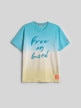 mini: Męski t-shirt z nadrukiem 4F 4FRSS26TTSHM4033 - turkusowy (5)