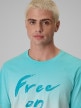 mini: Męski t-shirt z nadrukiem 4F 4FRSS26TTSHM4033 - turkusowy (3)