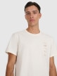 mini: Męski t-shirt z nadrukiem 4F 4FWAW25TTSHM2402 - beżowy (4)