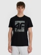  4F Męski tshirt z nadrukiem 4F 4FWAW25TTSHM3126  czarny Czarny