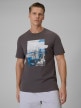 4F Męski tshirt z nadrukiem 4F 4FWSS26TTSHM2660  szary Szary