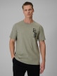 mini: Męski t-shirt z nadrukiem 4F 4FWSS26TTSHM2665 - khaki (1)