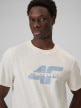 mini: Męski t-shirt z nadrukiem 4F 4FWSS26TTSHM2666 - kremowy (4)