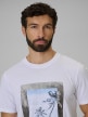 mini: Męski t-shirt z nadrukiem 4F 4FWSS26TTSHM3034 - biały (3)