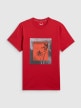 mini: Męski t-shirt z nadrukiem 4F 4FWSS26TTSHM3034 - czerwony (5)