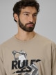 mini: Męski t-shirt z nadrukiem 4F 4FWSS26TTSHM3333 - beżowy (3)