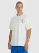 mini: Męski t-shirt z nadrukiem oversize 4F 4FRSS25TTSHM2990 - beżowy (1)