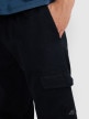 mini: Męskie spodnie casual cargo 4F 4FWAW25TTROM1210 - czarne (4)
