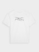 Męski t-shirt z nadrukiem 4F x Robert Lewandowski RL9SAW24TTSHM2189 - biały