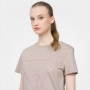 mini: Damski t-shirt z nadrukiem GUESS ADELE SS CN TEE - brązowy (3)