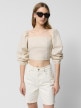 mini: Damska bluzka Outhorn OTHWSS24TSHIF064 - beżowa (1)
