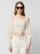 mini: Damska bluzka Outhorn OTHWSS24TSHIF064 - beżowa (5)