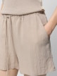 mini: Damskie spodenki dresowe Outhorn OTHWSS24TSHOF582 - beżowe (3)