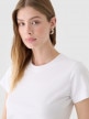 mini: Damski t-shirt basic Outhorn OTHWAW24TTSHF2137 - biały (5)