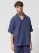mini: Męska koszulka muślinowa Outhorn OTHWSS24TSHIM067 - granatowa (1)
