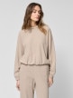 mini: Damska bluza dresowa nierozpinana z kapturem Outhorn OTHWSS24TSWSF1631 - beżowa (1)