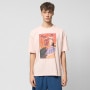 mini: Męski t-shirt oversize z nadrukiem Outhorn OTHWSS24TTSHM1504 - łososiowy (6)