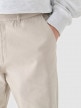 mini: Męskie spodnie casual tkaninowe Outhorn OTHWAW24TTROM1089 - beżowe (5)