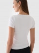 mini: Damski t-shirt basic Outhorn OTHWAW24TTSHF2370 - biały (4)