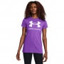 UNDER ARMOUR Damski tshirt z nadrukiem Under Armour UA Rival Logo SS  fioletowy Fioletowy